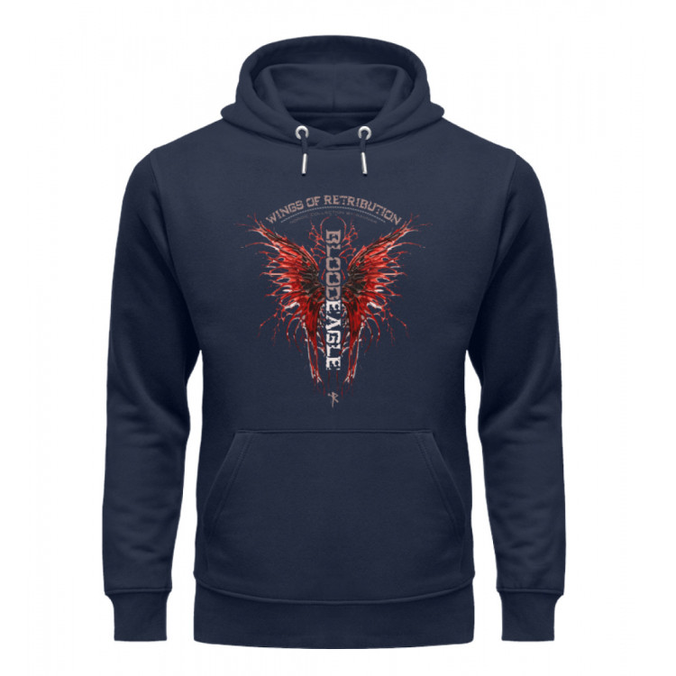 Wings of Retribution - BloodEagle (auf dunkel) - Unisex Organic Hoodie