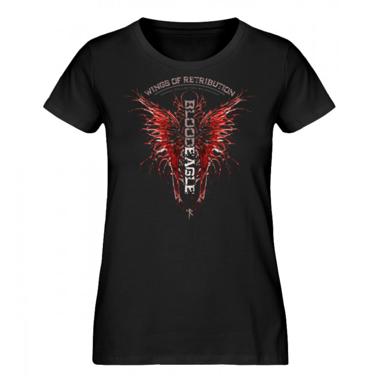 Wings of Retribution - BloodEagle (auf schwarz) - Damen Premium Organic Shirt