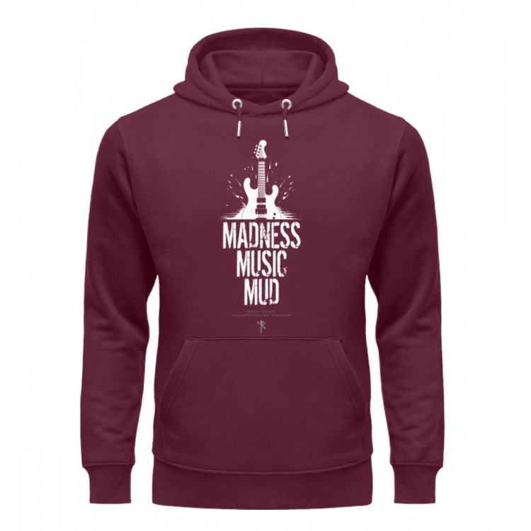 Madness, music, mud (auf dunkel) - Unisex Organic Hoodie