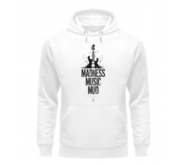 Madness, music, mud (auf hell) - Unisex Organic Hoodie