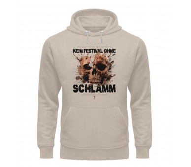 Kein Festival ohne Schlamm (auf hell) - Unisex Organic Hoodie