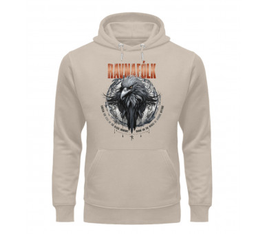 Ravnafólk (auf hell) - Unisex Organic Hoodie