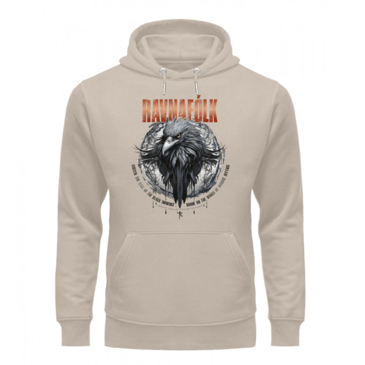 Ravnafólk (auf hell) - Unisex Organic Hoodie