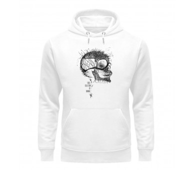 Schädel im Kunstgewand (auf hell) - Unisex Organic Hoodie