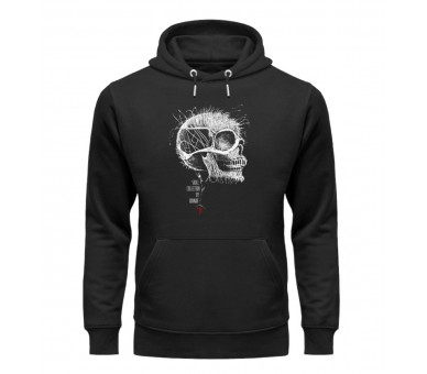 Schädel im Kunstgewand (auf dunkel) - Unisex Organic Hoodie