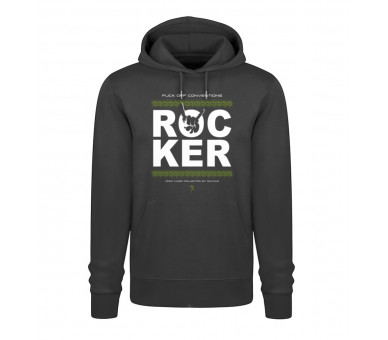 Rocker - fuck off conventions (auf dunkel) - Unisex Organic Hoodie