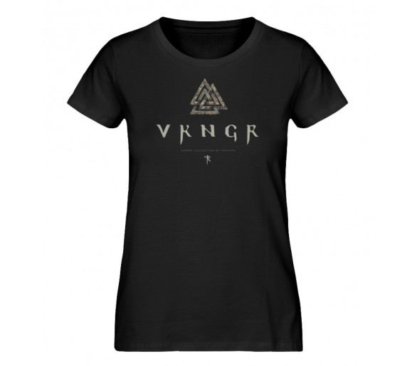 VKNGR - Valknut (auf schwarz) - Damen Premium Organic Shirt