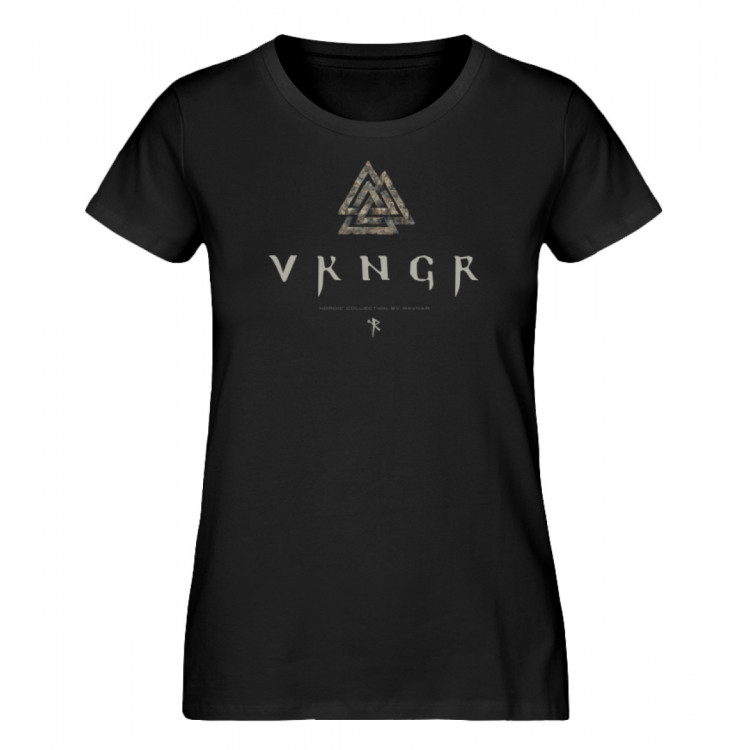 VKNGR - Valknut (auf schwarz) - Damen Premium Organic Shirt