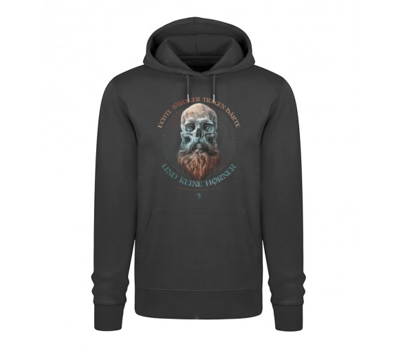 Echte Wikinger tragen Bärte (auf dunkel) - Unisex Organic Hoodie 2.0 ST/ST