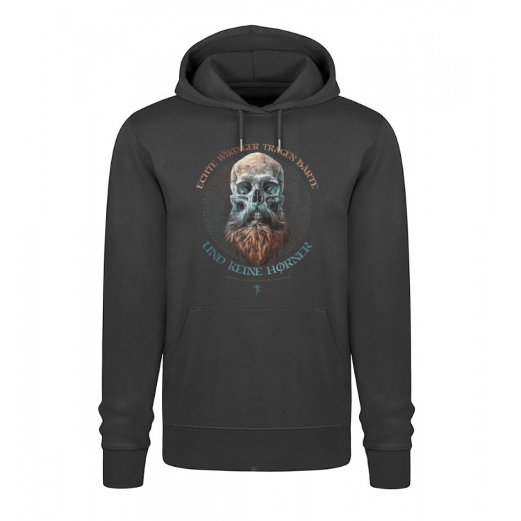 Echte Wikinger tragen Bärte (auf dunkel) - Unisex Organic Hoodie 2.0 ST/ST