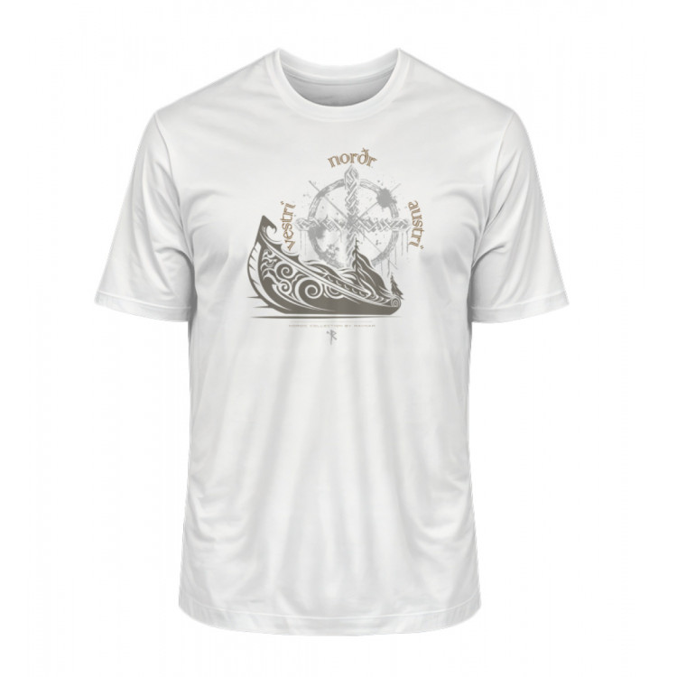 Langboot und Windrose (auf hell) - Herren Premium Organic Shirt 2.0 ST/ST