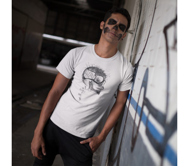 Schädel im Kunstgewand (auf hell) - Herren Premium Organic Shirt 2.0 ST/ST Schädel im Kunstgewand (auf hell) - Herren Premium Organic Shirt 2.0 ST/ST