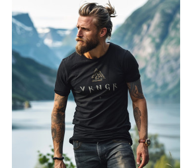 VKNGR - Valknut (auf schwarz) - Herren Premium Organic Shirt 2.0 ST/ST VKNGR - Valknut (auf schwarz) - Herren Premium Organic Shirt 2.0 ST/ST
