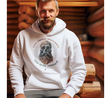 Echte Wikinger tragen Bärte (auf hell) - Unisex Organic Hoodie 2.0 ST/ST