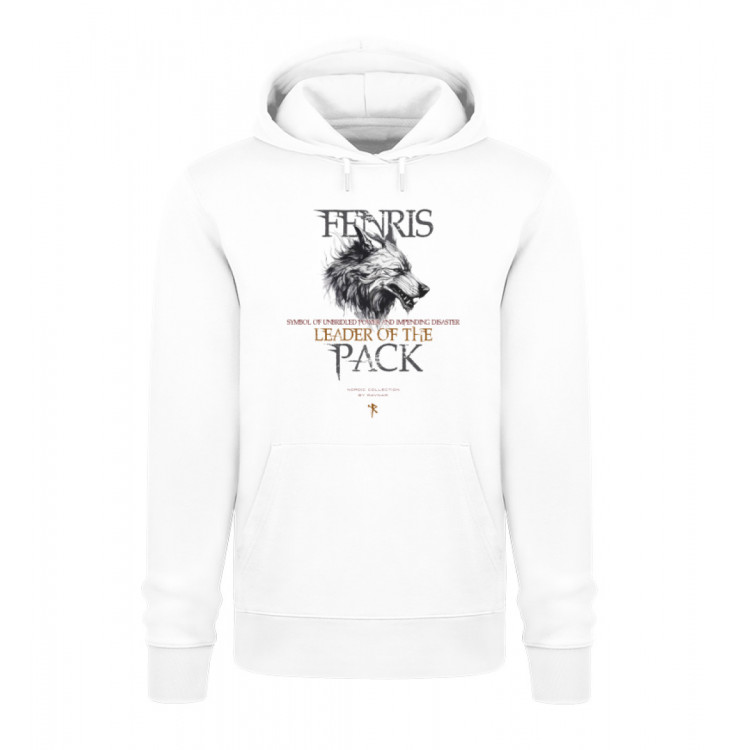 Fenris - Leader of the pack (auf weiss) - Unisex Organic Hoodie 2.0 ST/ST