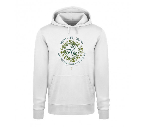 Triskele im Blätterring (auf hell) - Unisex Organic Hoodie 2.0 ST/ST