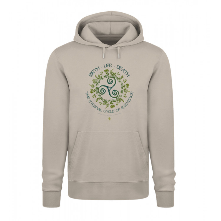 Triskele im Blätterring (auf hell) - Unisex Organic Hoodie 2.0 ST/ST