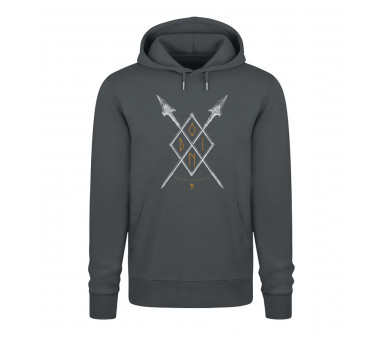 Gungnir - Speer und Rune Odins (auf dunkel) - Unisex Organic Hoodie 2.0 ST/ST