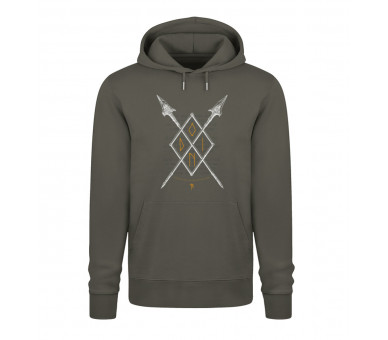 Gungnir - Speer und Rune Odins (auf dunkel) - Unisex Organic Hoodie 2.0 ST/ST