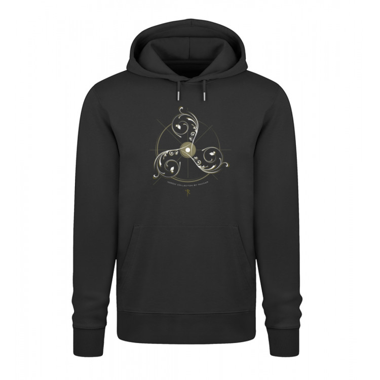 Triskele mit Schild (auf dunkel) - Unisex Organic Hoodie 2.0 ST/ST