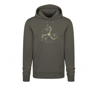 Triskele mit Schild (auf dunkel) - Unisex Organic Hoodie 2.0 ST/ST