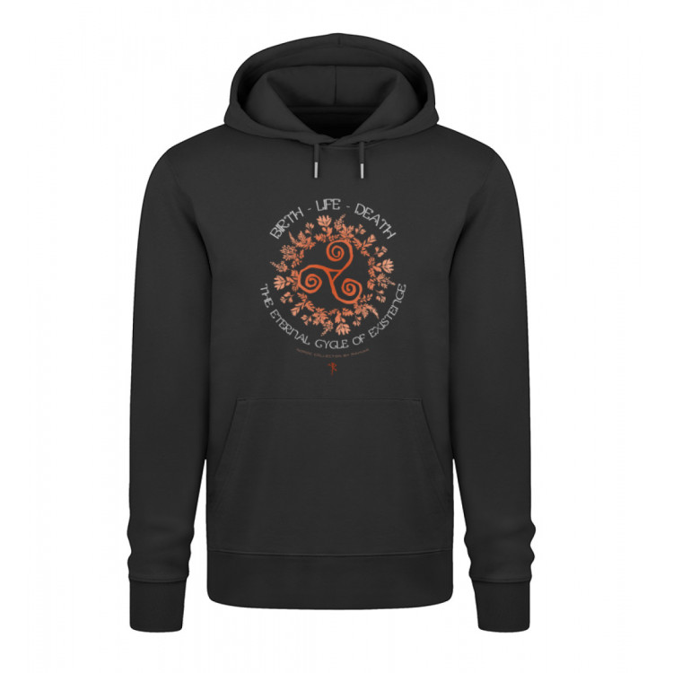 Triskele im Blätterring (auf dunkel) - Unisex Organic Hoodie 2.0 ST/ST