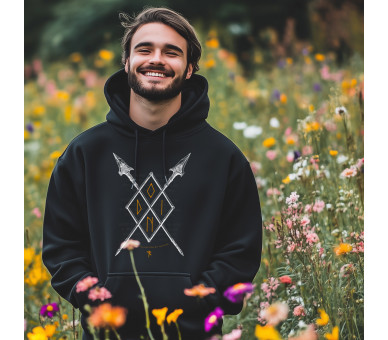 Gungnir - Speer und Rune Odins (auf dunkel) - Unisex Organic Hoodie 2.0 ST/ST