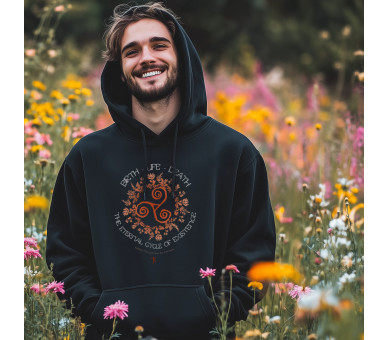 Triskele im Blätterring (auf dunkel) - Unisex Organic Hoodie 2.0 ST/ST