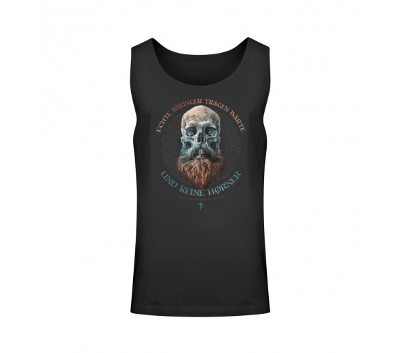 Echte Wikinger tragen Bärte (auf dunkel) - Unisex Relaxed Tanktop