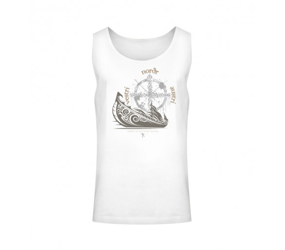 Langboot und Windrose (auf hell) - Unisex Relaxed Tanktop