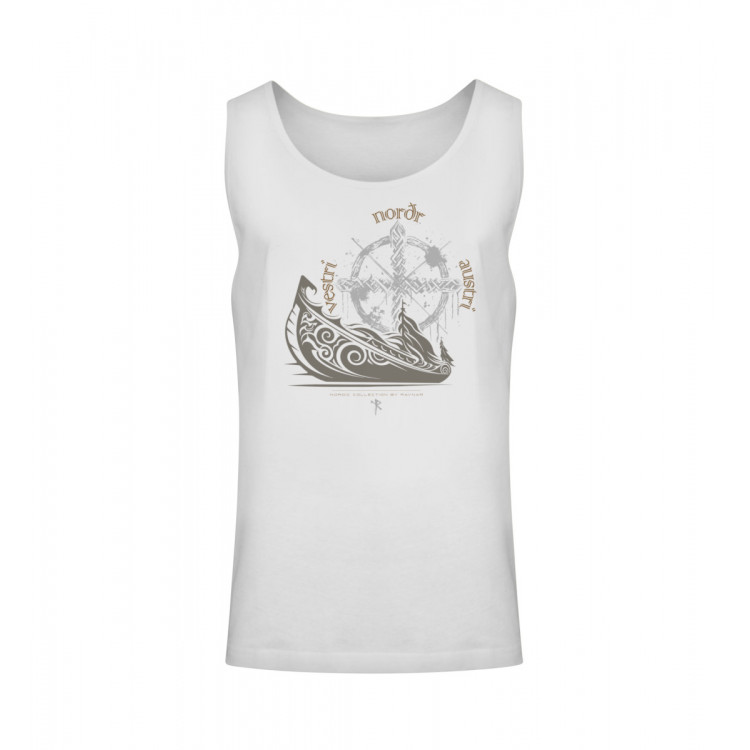 Langboot und Windrose (auf hell) - Unisex Relaxed Tanktop