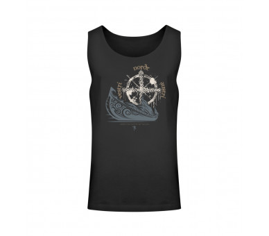 Langboot und Windrose (auf dunkel) - Unisex Relaxed Tanktop