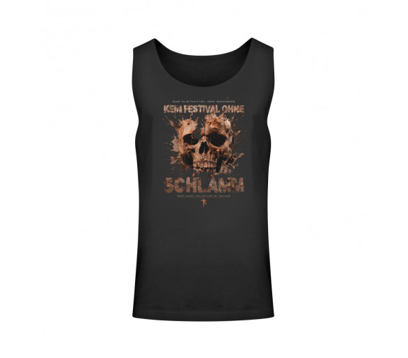 Kein Festival ohne Schlamm (auf schwarz) - Unisex Relaxed Tanktop