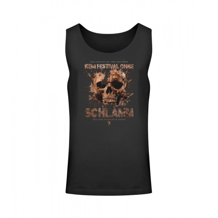 Kein Festival ohne Schlamm (auf schwarz) - Unisex Relaxed Tanktop