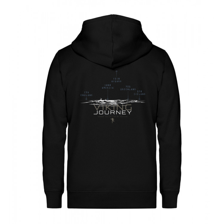 Viking Journey (EN - auf schwarz) - Unisex Organic Zipper ST/ST