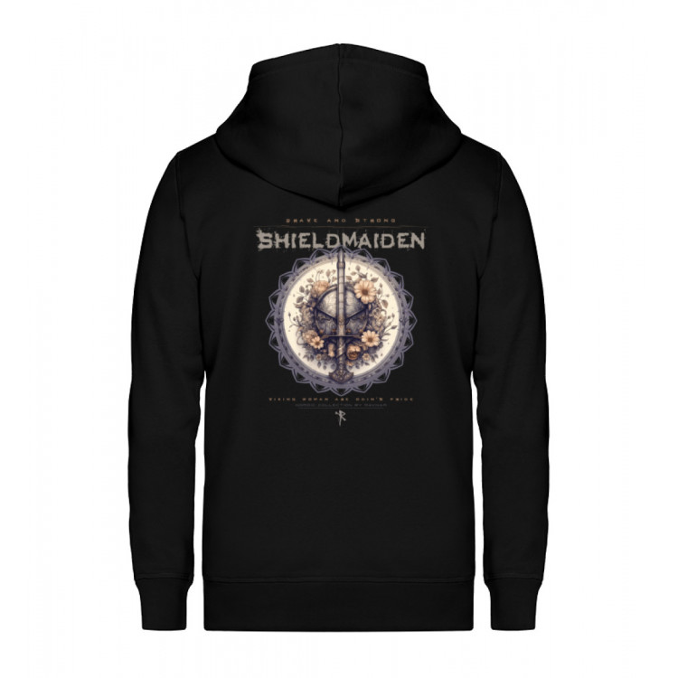 Shieldmaiden - brave and strong (EN) - Unisex Organic Zipper ST/ST