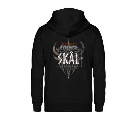 Skal - für Odin und Thor (DE - auf dunkel) - Unisex Organic Zipper ST/ST