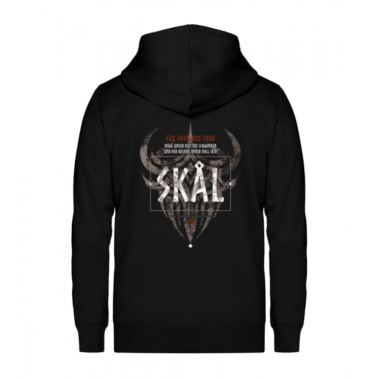 Skal - für Odin und Thor (DE - auf dunkel) - Unisex Organic Zipper ST/ST