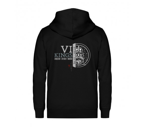 Vikings - Conqueror, Explorer, Warrior (EN - auf dunkel) - Unisex Organic Zipper ST/ST