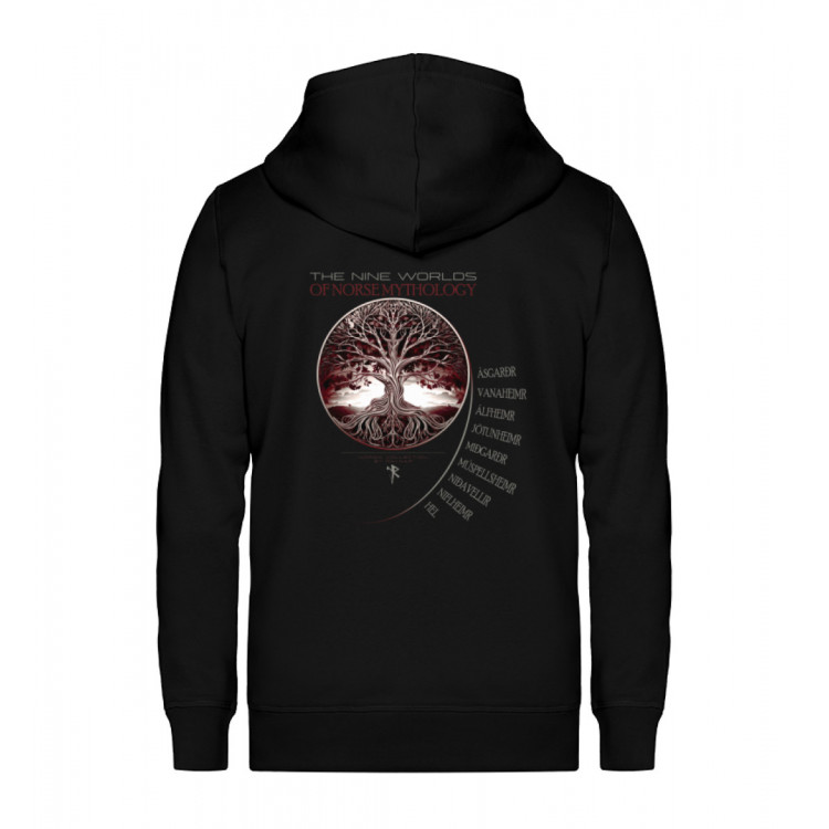 Yggdrasil and the nine worlds (EN) - Unisex Organic Zipper ST/ST