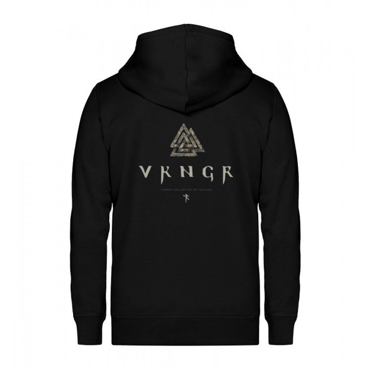 VKNGR - Valknut (auf schwarz) - Unisex Organic Zipper ST/ST