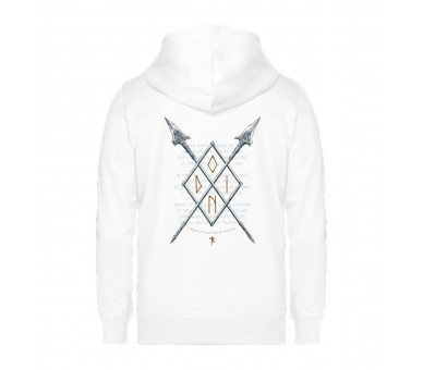 Gungnir - Speer und Rune Odins (auf hell) - Unisex Organic Zipper ST/ST