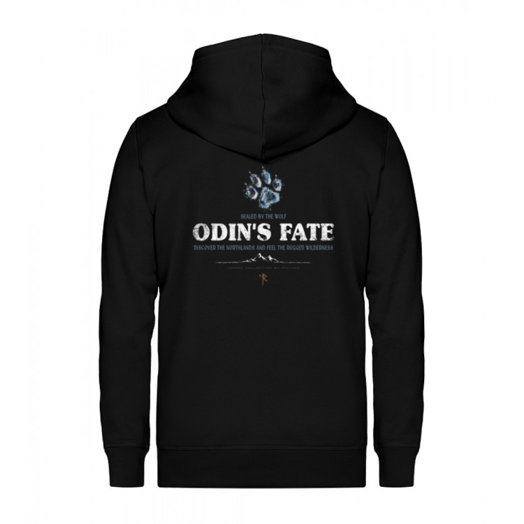 Odin´s fate - sealed by the wolf (auf dunkel) - Unisex Organic Zipper ST/ST