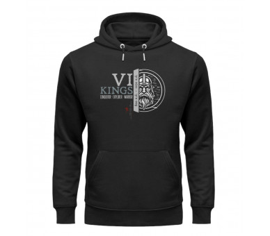 Vikings - Conqueror, Explorer, Warrior (EN - auf dunkel) - Unisex Organic Hoodie