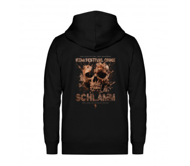 Kein Festival ohne Schlamm (auf schwarz) - Unisex Organic Zipper ST/ST