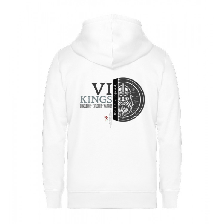 Vikings - Conqueror, Explorer, Warrior (EN - auf hell) - Unisex Organic Zipper ST/ST