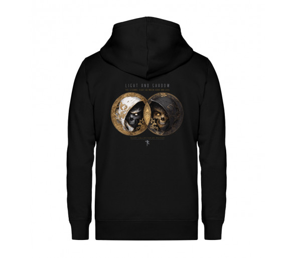 Light and shadow - good and evil (EN) - Unisex Organic Zipper ST/ST