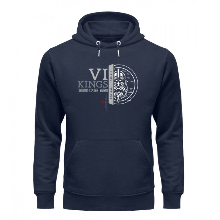 Vikings - Conqueror, Explorer, Warrior (EN - auf dunkel) - Unisex Organic Hoodie