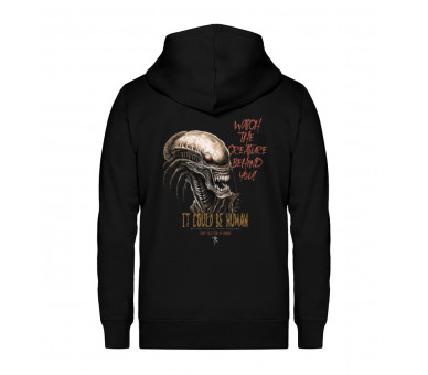 Watch the creature behind you (EN) - Unisex Organic Zipper ST/ST