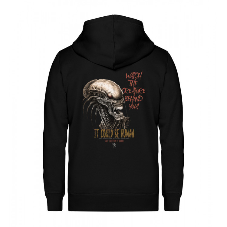 Watch the creature behind you (EN) - Unisex Organic Zipper ST/ST